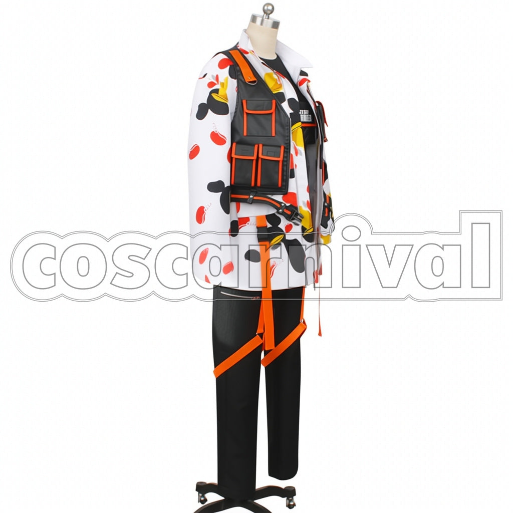 Disney Twisted-Wonderland Outfit Floyd Leech Beans Camo Cosplay Costume