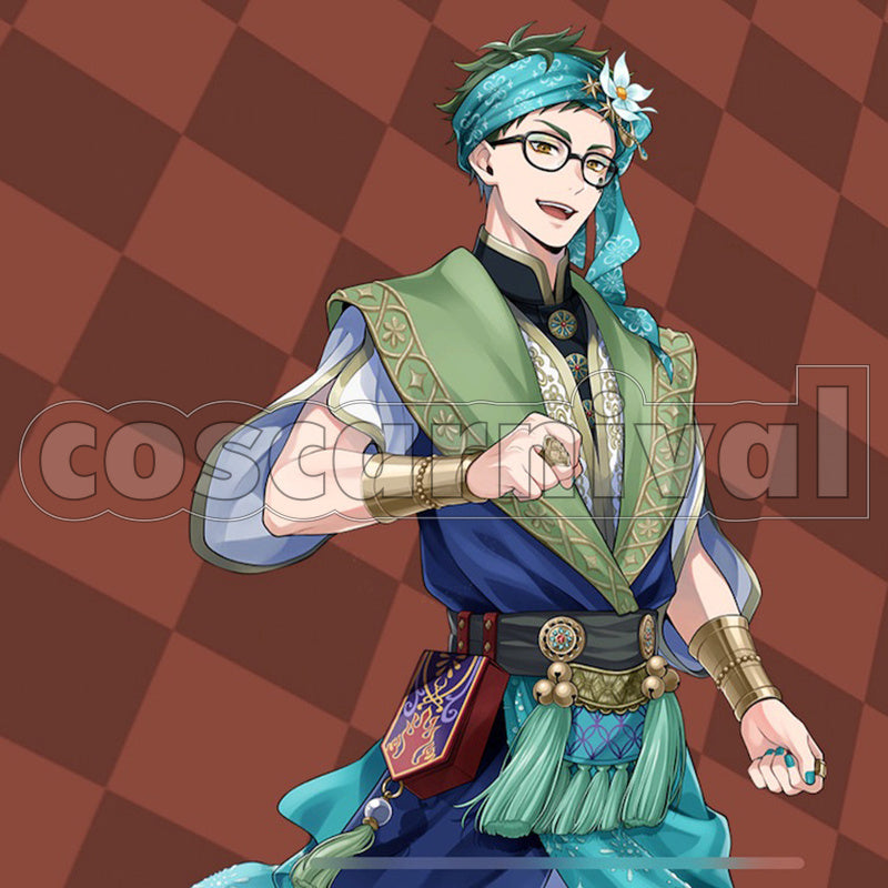 Disney Twisted-Wonderland Outfit Trey Clover Silk Adorned Cosplay Costume
