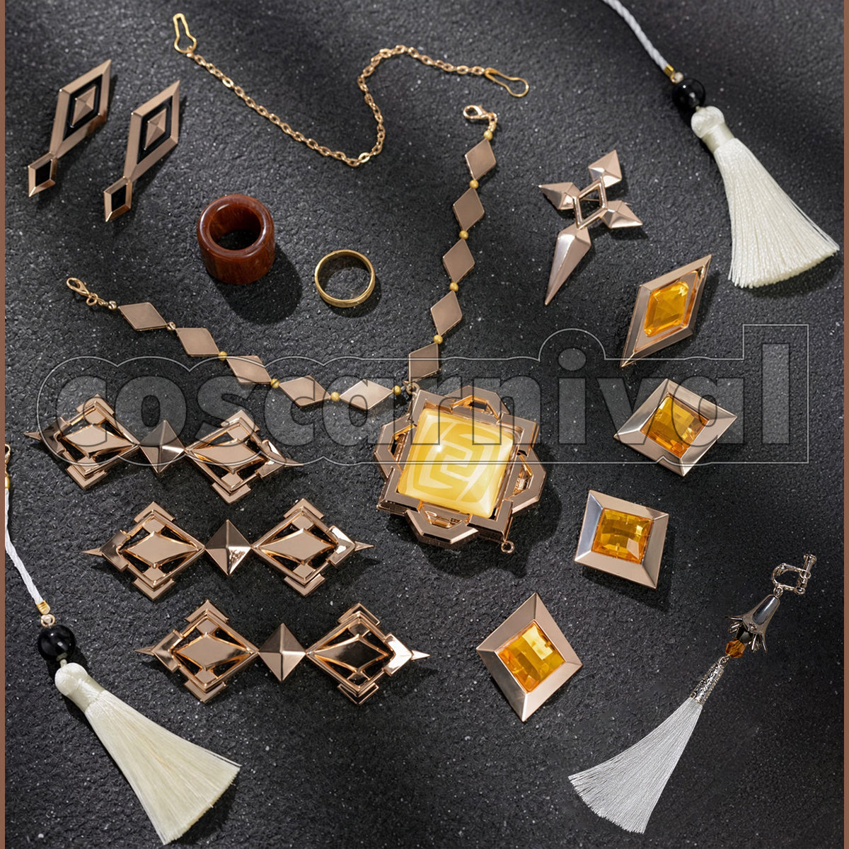 Genshin Impact Zhongli Cosplay Costume Accessory Set