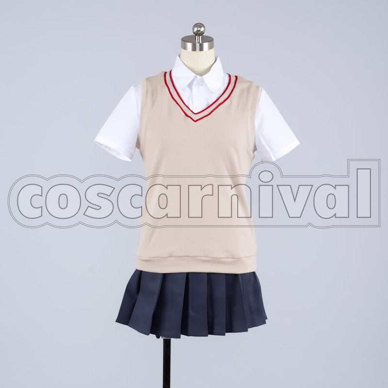 Railgun S Tokiwadai Middle School Mikoto Misaka cosplay costume from A Certain Scientific, front view