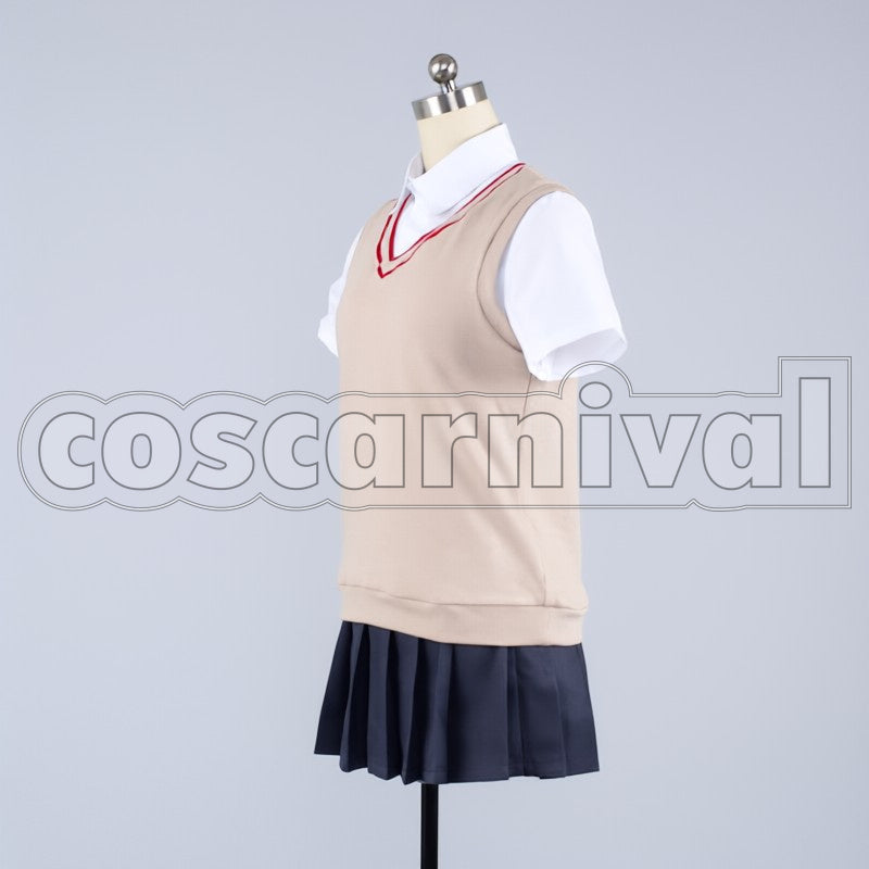 Railgun S Tokiwadai Middle School Mikoto Misaka cosplay costume from A Certain Scientific, side view