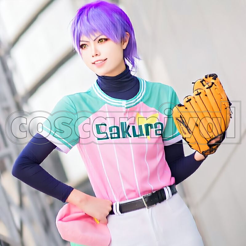 Tenma Sumeragi Kazunari Miyoshi Muku Sakisaka Kumon Hyodo First Crush Baseball Season 2 PV Baseball Uniform Cosplay cosplay costume from A3! Summer Troupe, front view 1