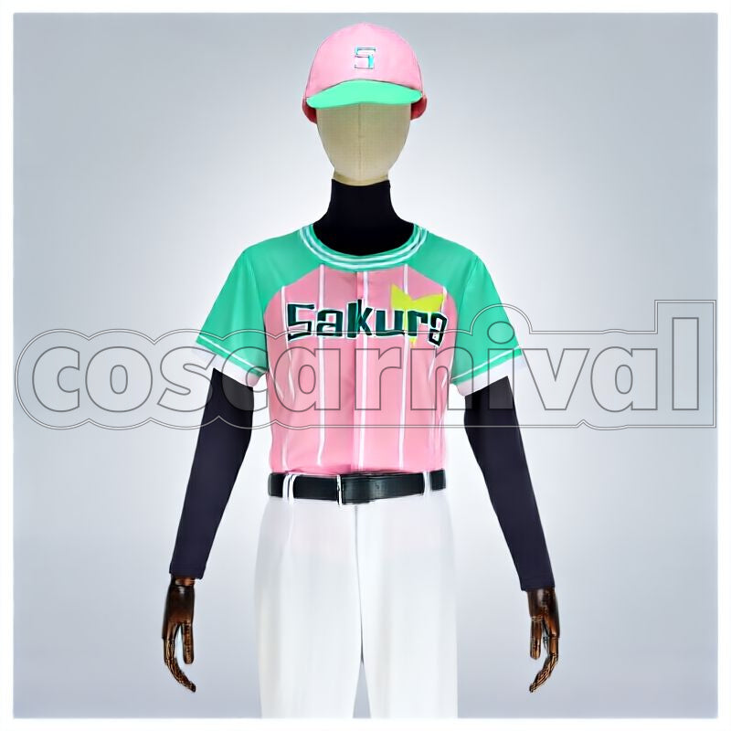 Tenma Sumeragi Kazunari Miyoshi Muku Sakisaka Kumon Hyodo First Crush Baseball Season 2 PV Baseball Uniform Cosplay cosplay costume from A3! Summer Troupe, front view 7
