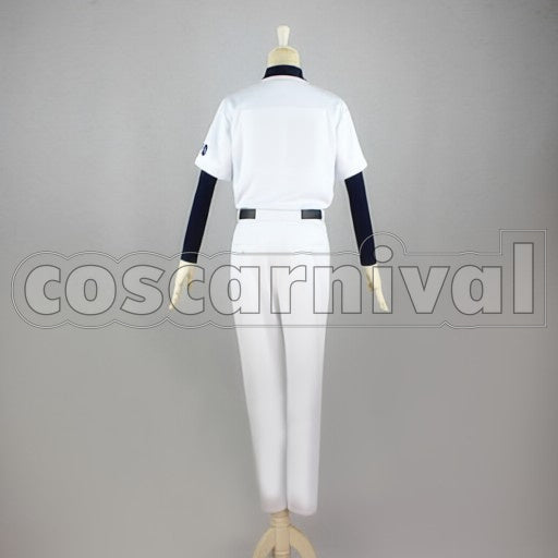 of Diamond Seido High School Eijun Sawamura cosplay costume from Ace, back view