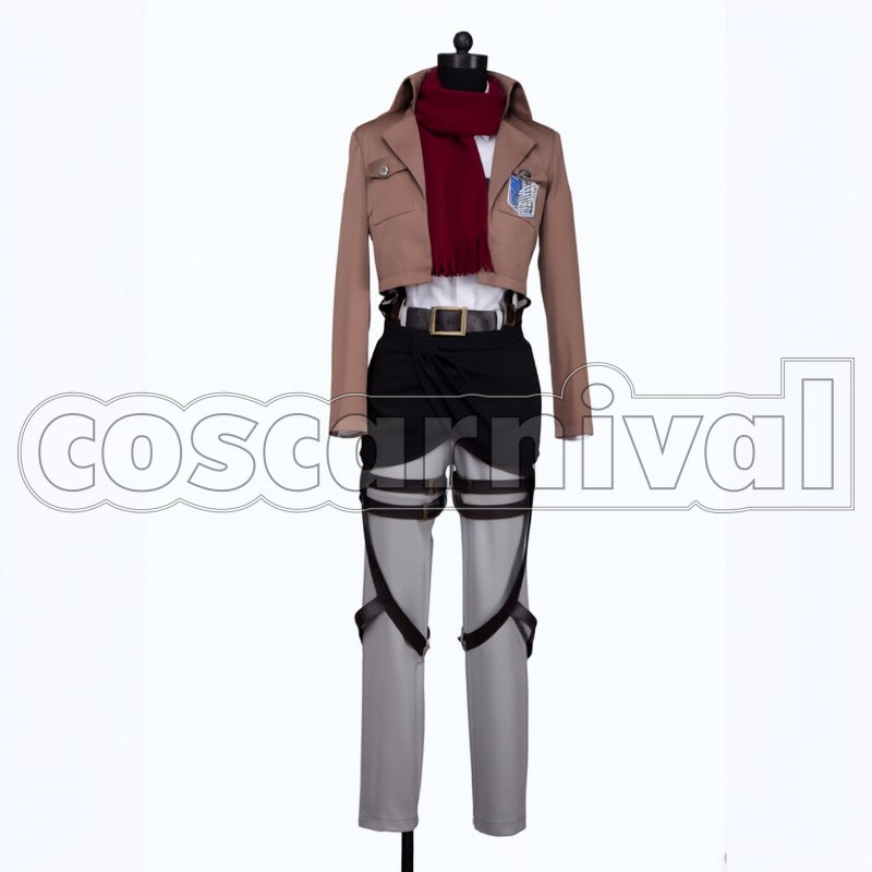 Mikasa Ackerman cosplay costume from Attack on Titan, front view