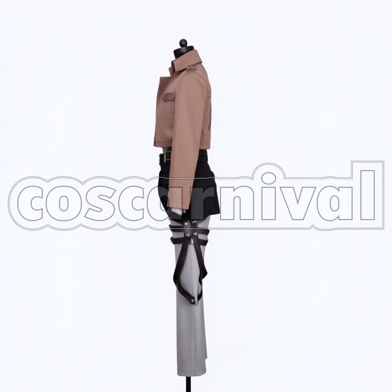 Training Corps Eren Yeager cosplay costume from Attack on Titan, side view