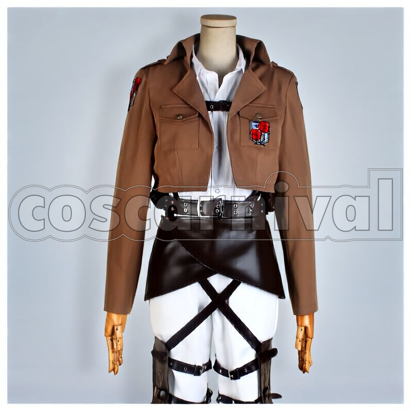Titan Hannes Garrison Regiment Uniform Embroidered Version Cosplay cosplay costume from Attack on, front view 1