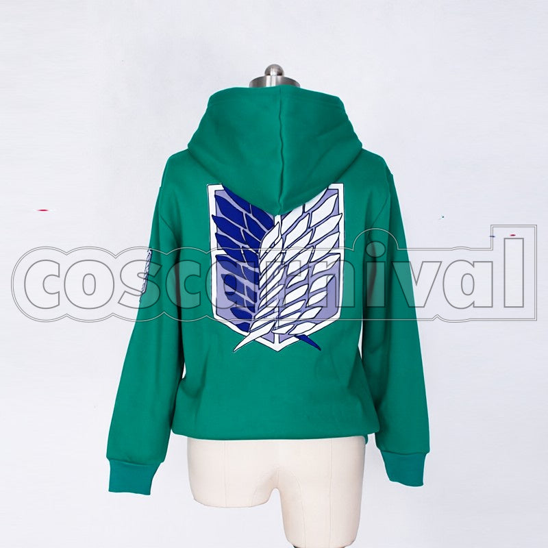 Levi Eren Yeager Hoodie cosplay costume from Attack on Titan, back view