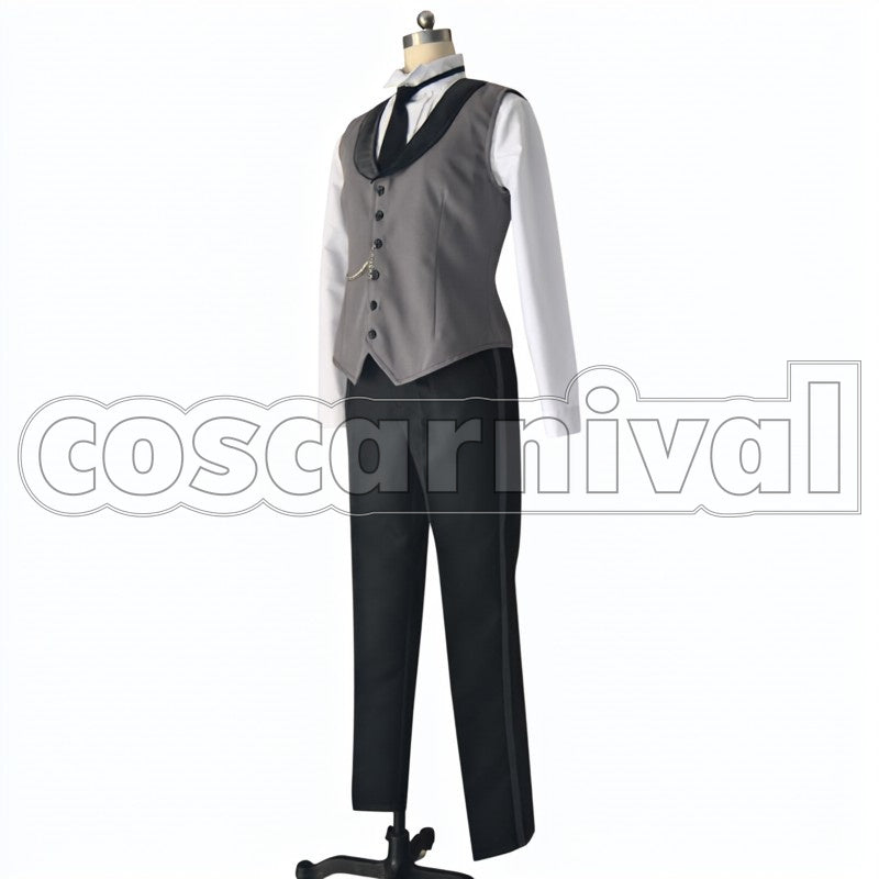 of the Atlantic Sebastian Michaelis cosplay costume from Black Butler Book, side view 2
