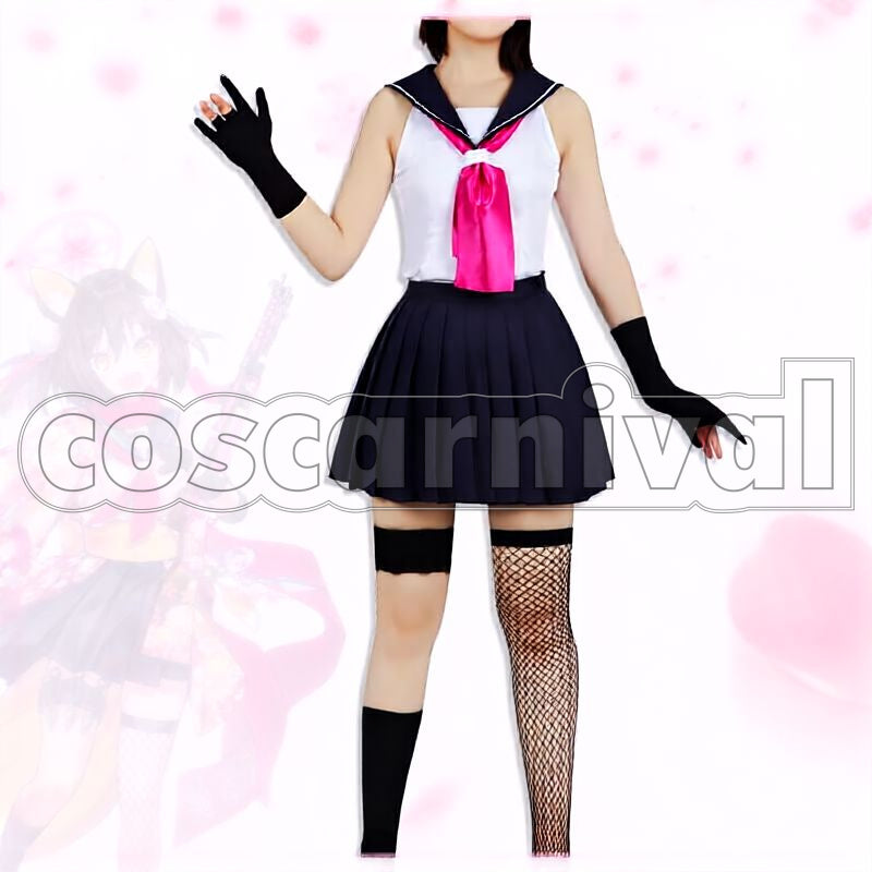 Hyakkiyako Alliance Academy 1st Year Ninjutsu Research Club Kuda Izuna Cosplay cosplay costume from Blue Archive, front view 4