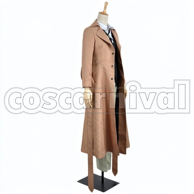 Osamu Dazai cosplay costume from Bungo Stray Dogs, side view