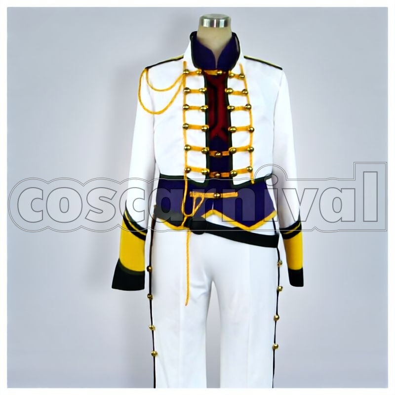 the Rebellion Suzaku Kururugi Knight Uniform Cosplay cosplay costume from Code Geass: Lelouch of, front view 1