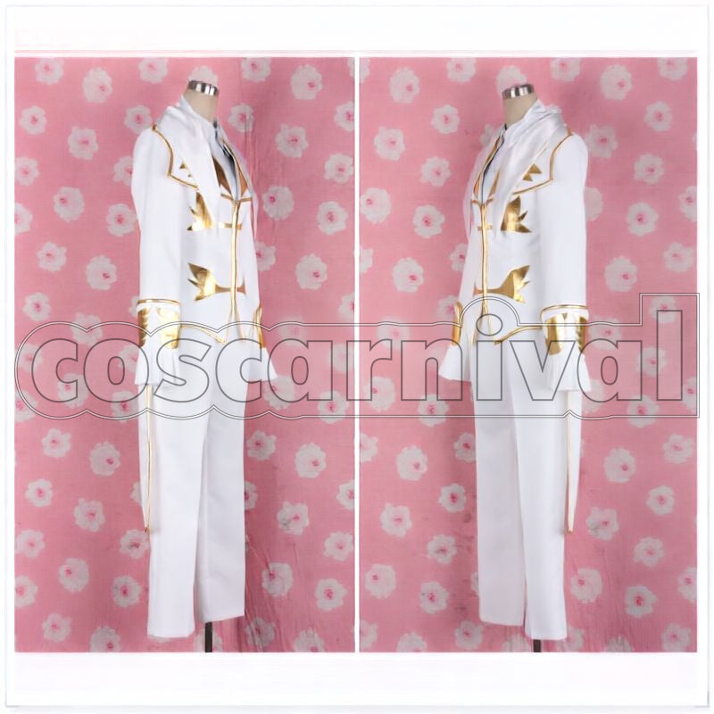 the Rebellion R2 Lelouch Lamperouge Ending 2 Outfit (Waga Rōtashi Aku no Hana) Cosplay cosplay costume from Code Geass: Lelouch of, side view