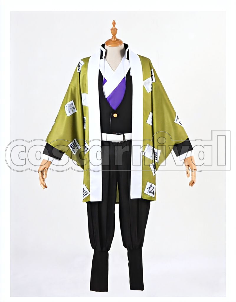 Kimetsu no Yaiba Stone Hashira Gyomei Himejima Demon Slayer Corps Uniform Cosplay cosplay costume from Demon Slayer:, front view 2