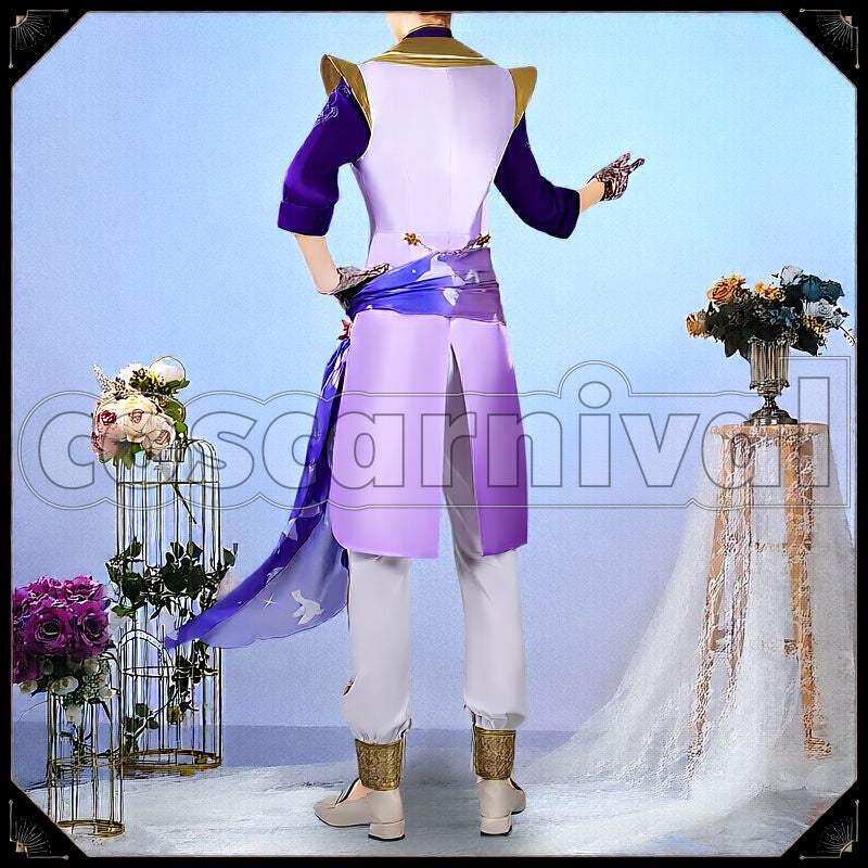 Spade Night Sky's Chiffon Cosplay cosplay costume from Disney Twisted-Wonderland Deuce, back view 1