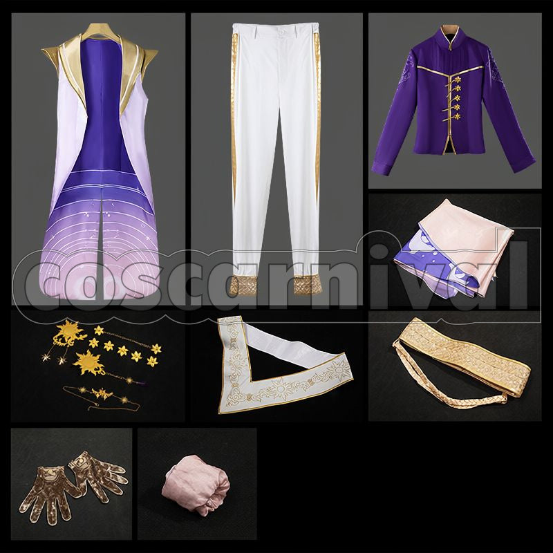 Spade Night Sky's Chiffon Cosplay cosplay costume from Disney Twisted-Wonderland Deuce, set view