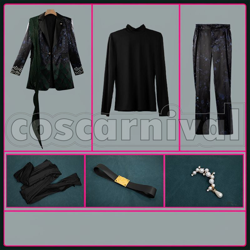 Leech Shore's Celebration Cosplay cosplay costume from Disney Twisted-Wonderland Jade, set view