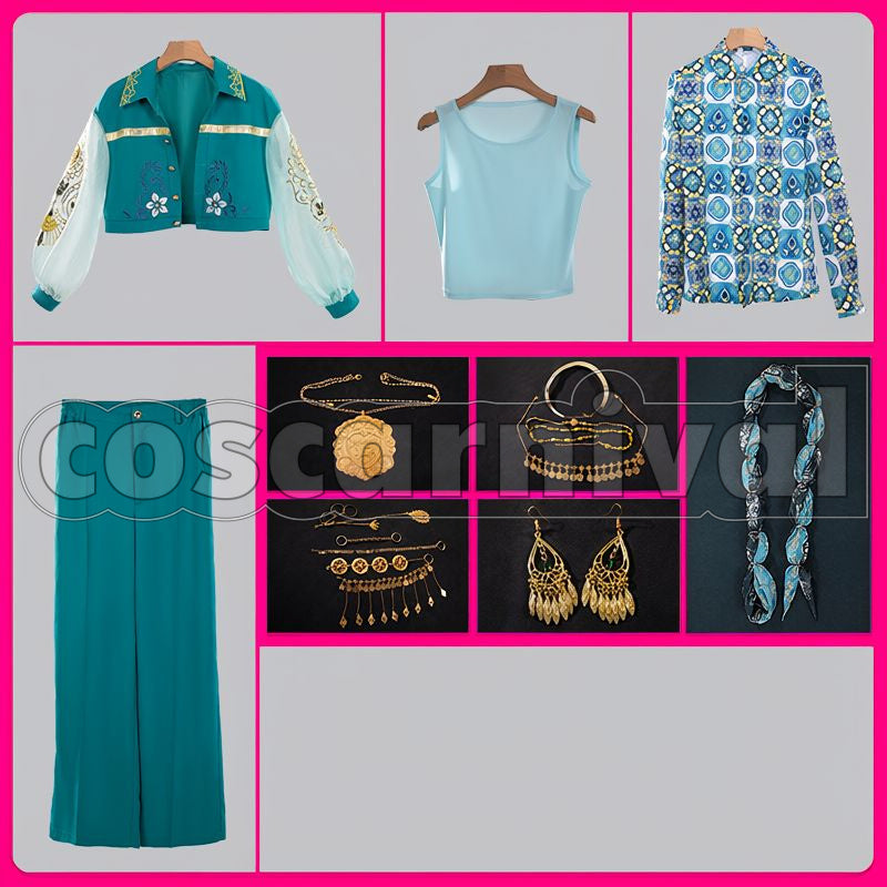 Tealrajah Dunasmina Cosplay cosplay costume from Disney Twisted-Wonderland Minajael, set view