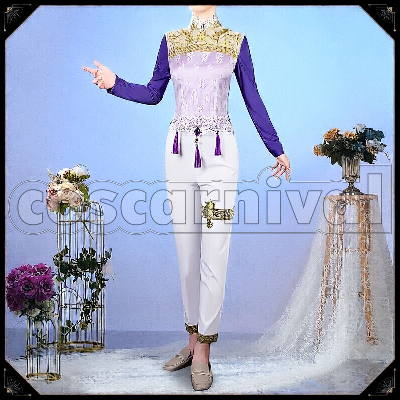 Rosehearts Night Sky's Chiffon Cosplay cosplay costume from Disney Twisted-Wonderland Riddle, front view 3