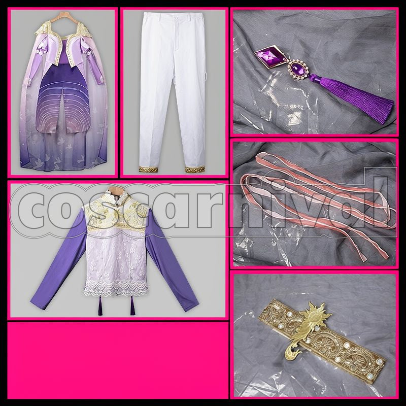 Rosehearts Night Sky's Chiffon Cosplay cosplay costume from Disney Twisted-Wonderland Riddle, set view
