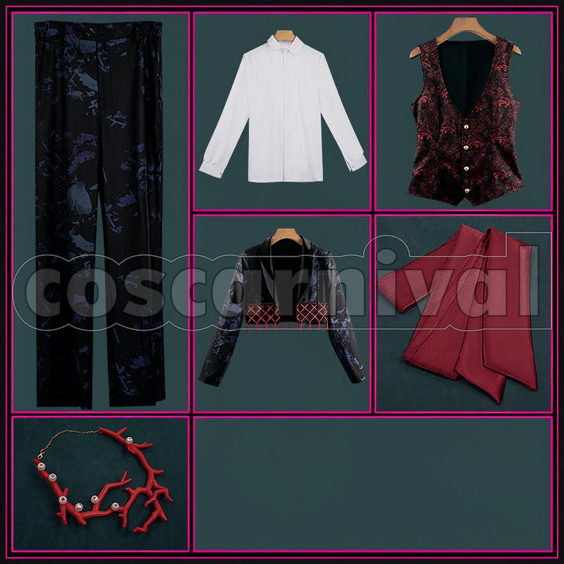 Rosehearts Shore's Celebration Cosplay cosplay costume from Disney Twisted-Wonderland Riddle, set view