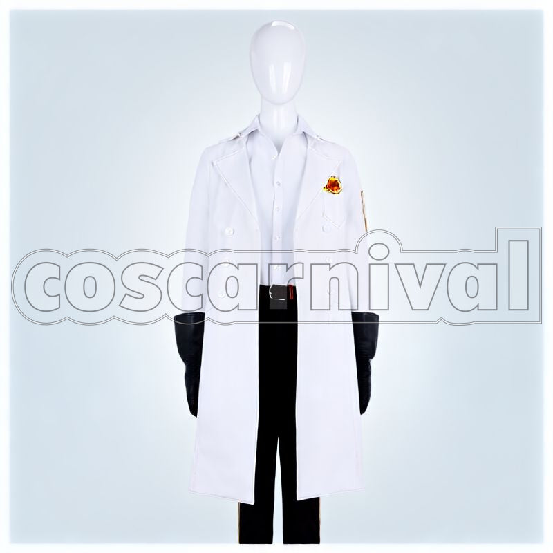 Bucchi, Leona Kingscholar Lab Coat Cosplay cosplay costume from Disney Twisted-Wonderland Ruggie, front view 1