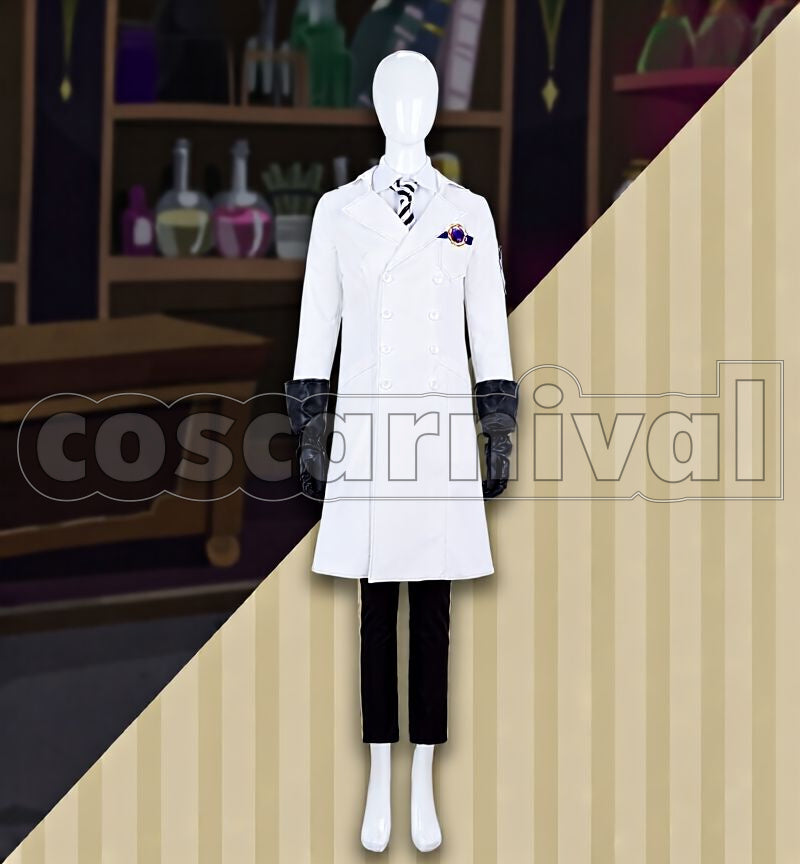 Bucchi, Rook Hunt Lab Coat Cosplay cosplay costume from Disney Twisted-Wonderland Ruggie, front view 2