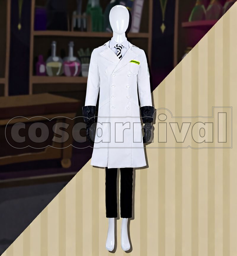 Zigvolt Lab Coat Cosplay cosplay costume from Disney Twisted-Wonderland Sebek, front view 2