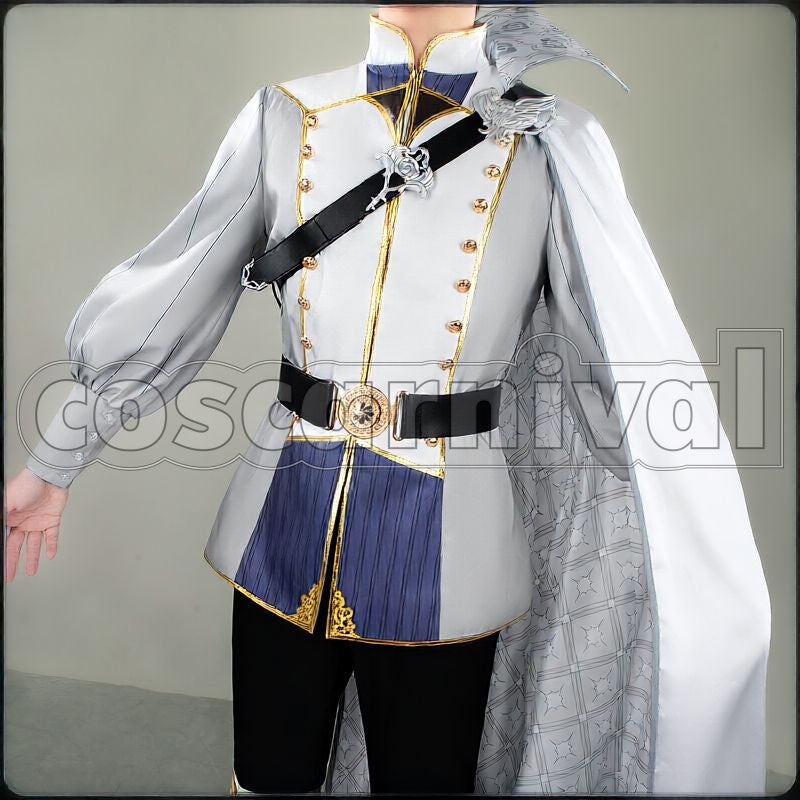 Dawn Armor Cosplay cosplay costume from Disney Twisted-Wonderland Silver, front view 4