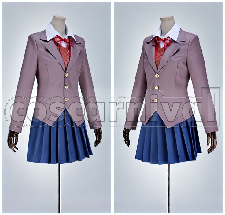 Literature Club! Natsuki, Yuri School Uniform Cosplay cosplay costume from Doki Doki, front view 3