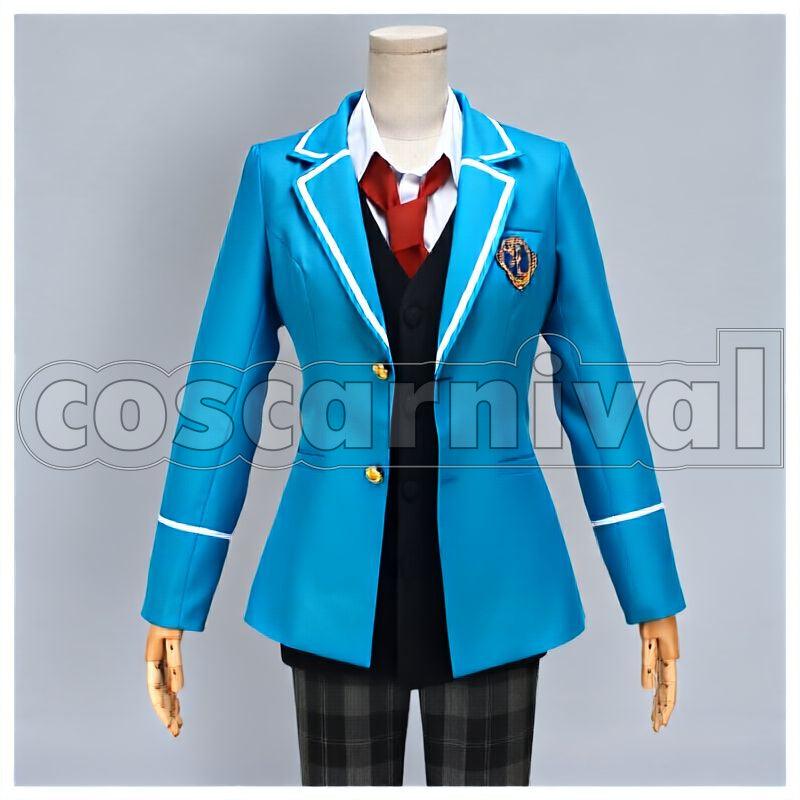 Midori Takamine Yumenosaki Academy School Uniform Necktie 3-Color Set Cosplay cosplay costume from Ensemble Stars!, color set 5158 front view 1