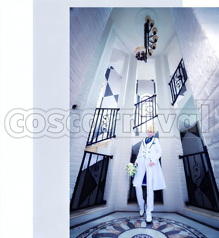 Arthur Pendragon (Prototype) White Rose Costume Dress Cosplay cosplay costume from Fate/Grand Order, front view 3