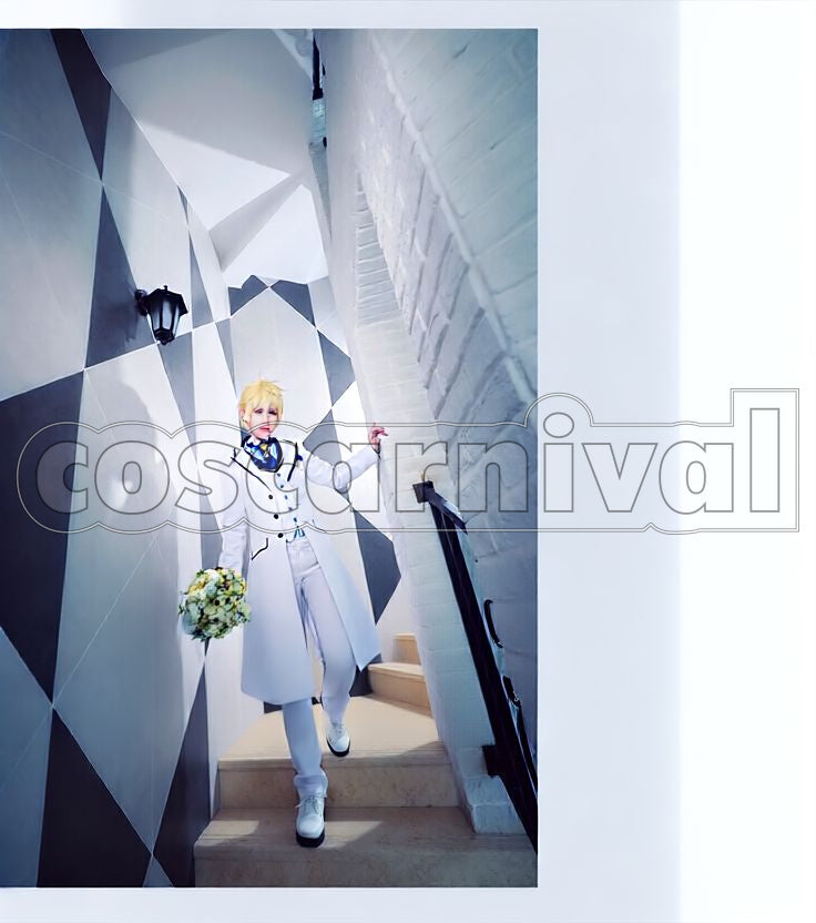 Arthur Pendragon (Prototype) White Rose Costume Dress Cosplay cosplay costume from Fate/Grand Order, front view 4