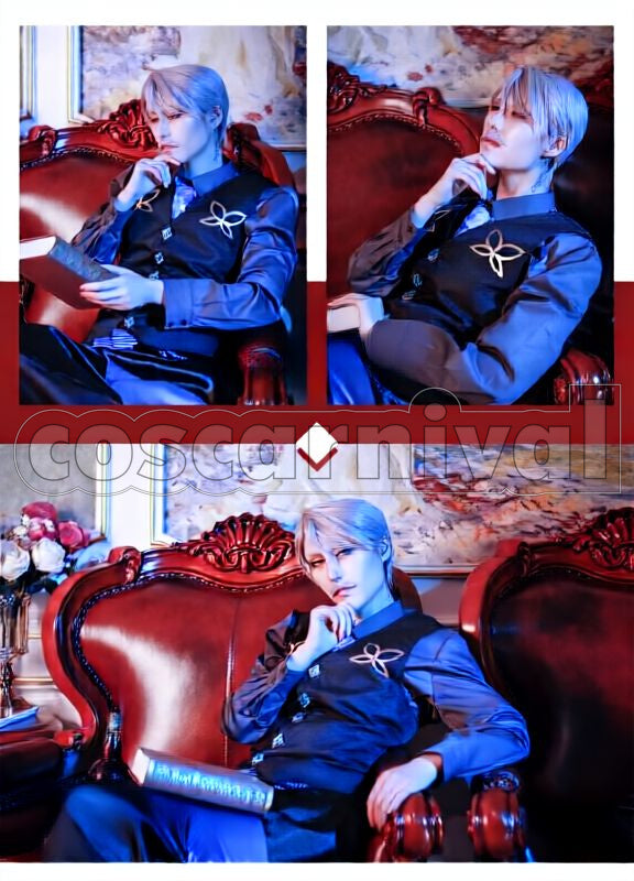 James Moriarty Costume Dress Gray Collar Cosplay cosplay costume from Fate/Grand Order, front view 6