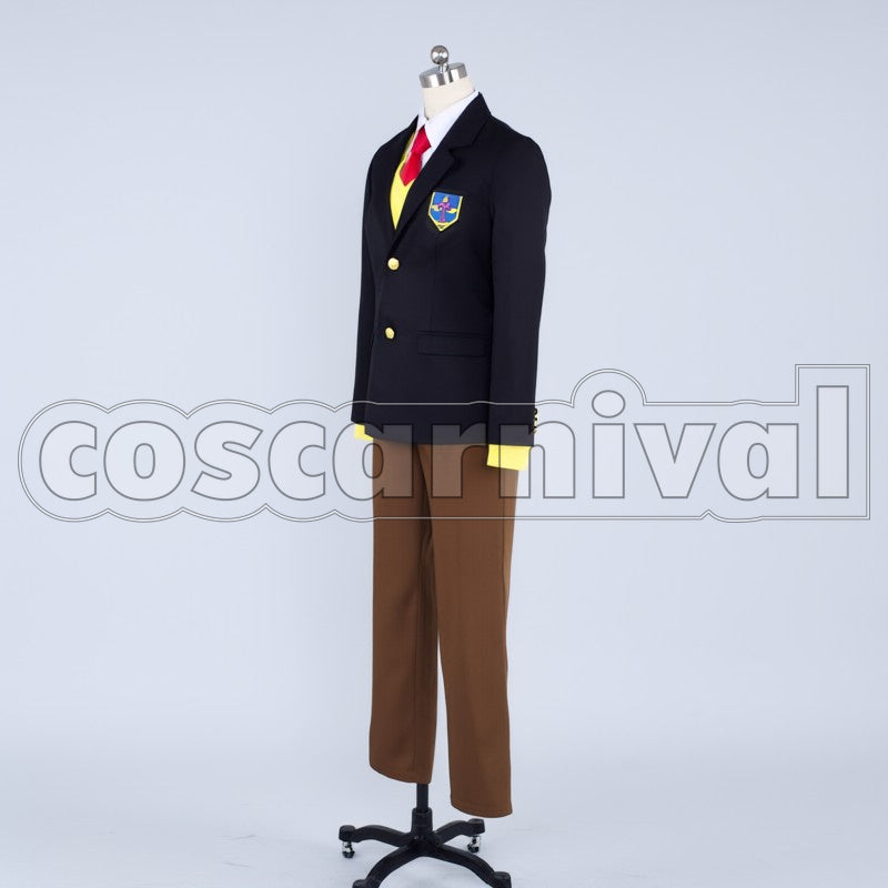 School Nagisa Hazuki cosplay costume from Free! Iwatobi High, side view