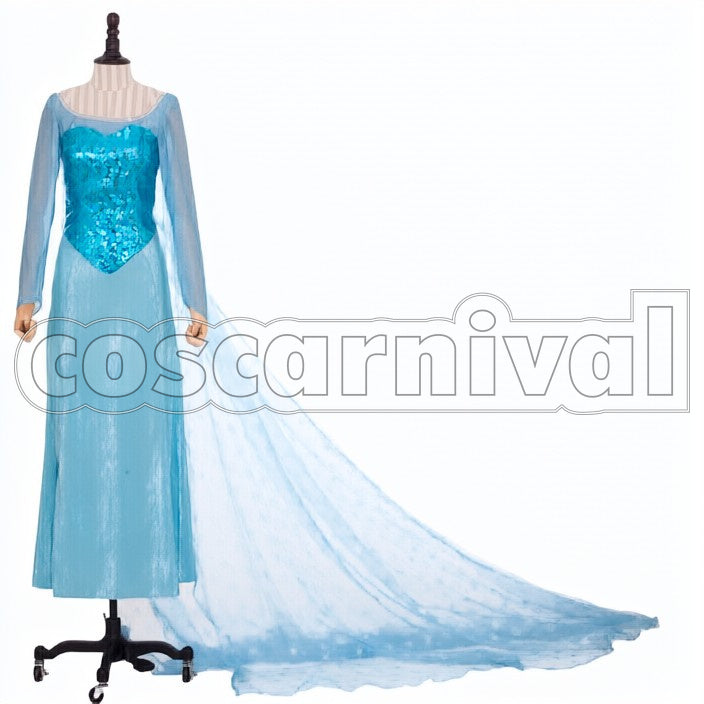 Frozen cosplay costume, side view