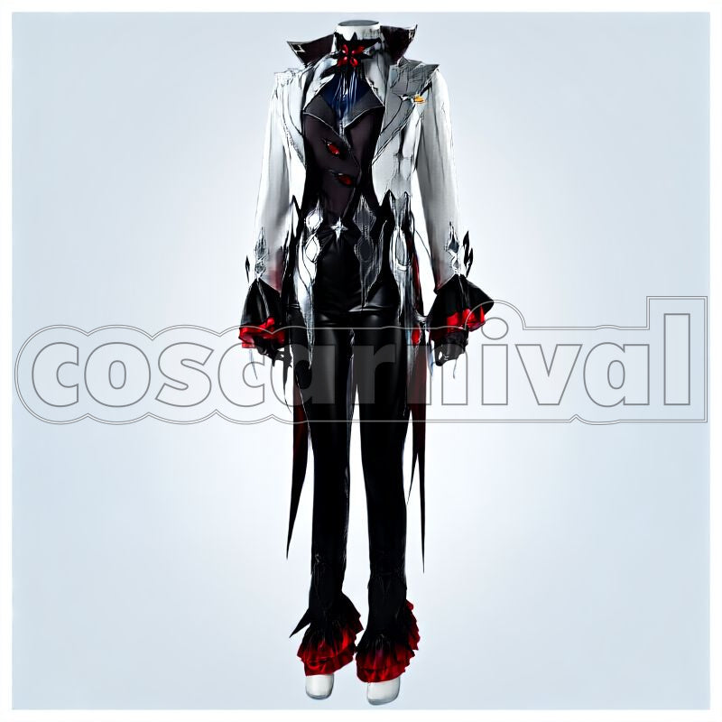 Fatui Harbingers Arlecchino The Knave Cosplay cosplay costume from Genshin Impact, front view 1