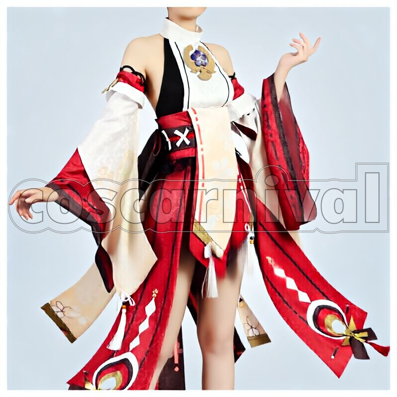Inazuma Yae Miko Cosplay cosplay costume from Genshin Impact, front view 1