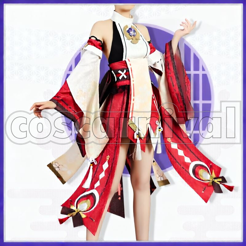 Inazuma Yae Miko Cosplay cosplay costume from Genshin Impact, front view 2