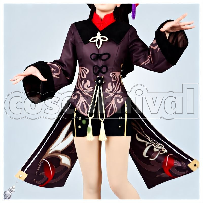 Liyue Hu Tao Cosplay cosplay costume from Genshin Impact, front view 1