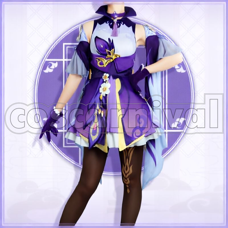 Liyue Keqing Cosplay cosplay costume from Genshin Impact, front view 6