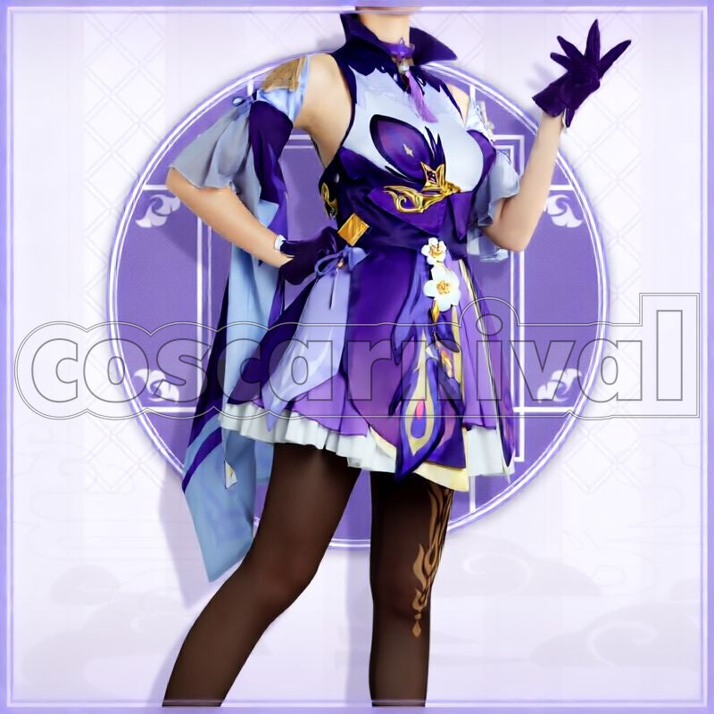 Liyue Keqing Cosplay cosplay costume from Genshin Impact, front view 7