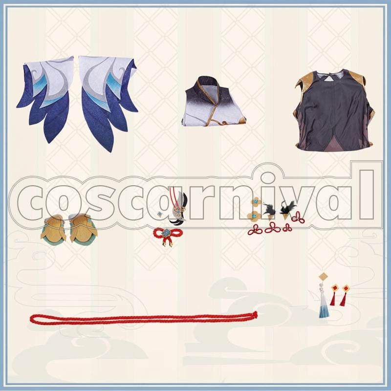 Liyue Shenhe Cosplay cosplay costume from Genshin Impact, set view