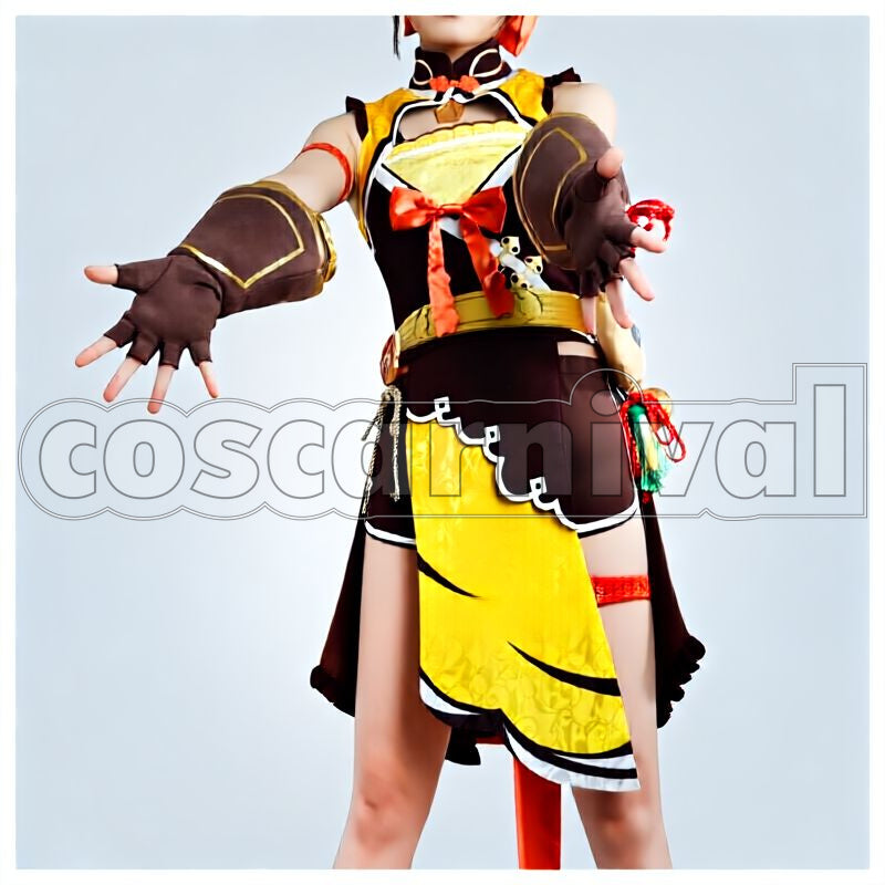 Liyue Xiangling Cosplay cosplay costume from Genshin Impact, front view 1