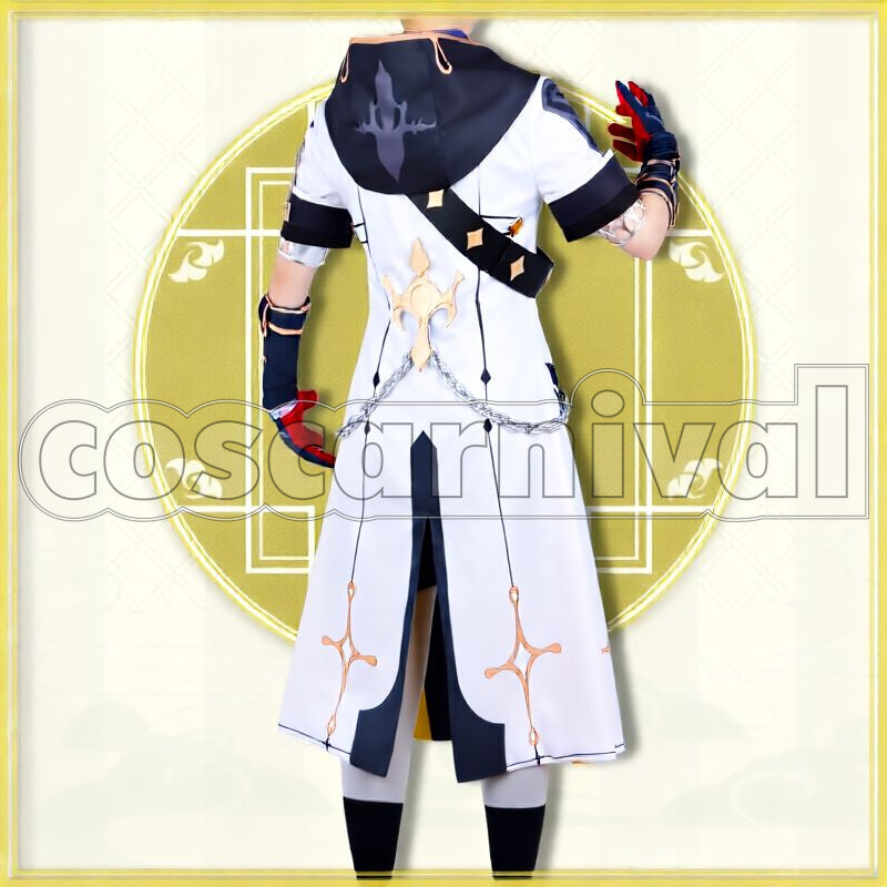 Mondstadt Albedo Kreideprinz Alchemist Cosplay cosplay costume from Genshin Impact, back view 1