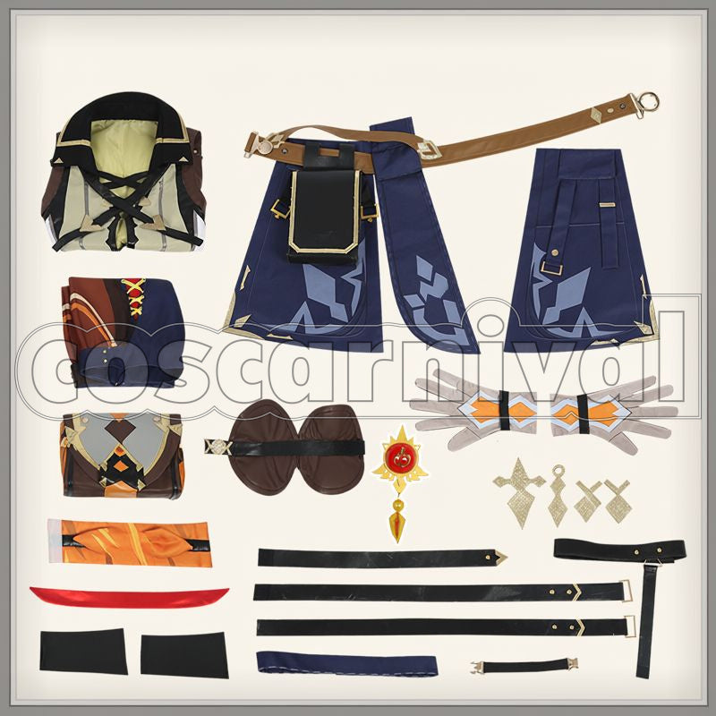 Mondstadt Bennett Cosplay cosplay costume from Genshin Impact, set view