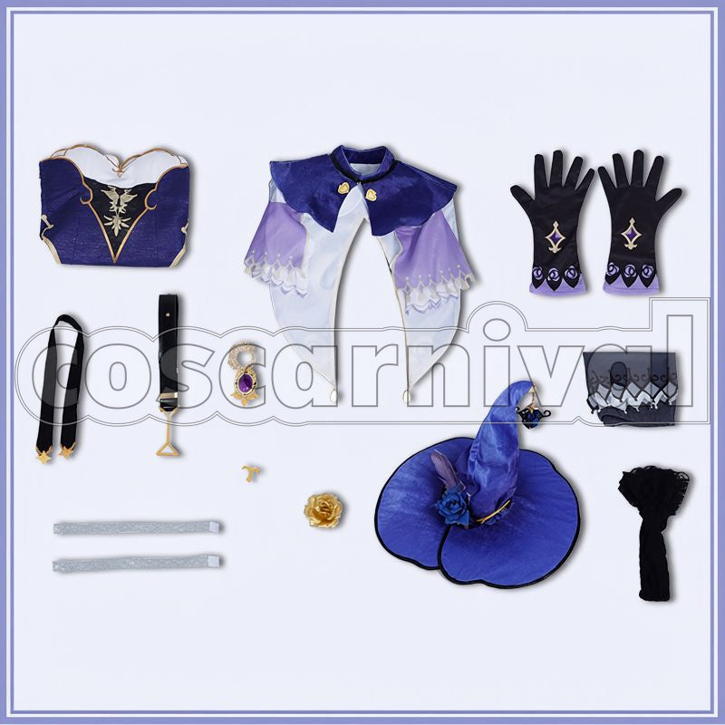 Mondstadt Lisa Cosplay cosplay costume from Genshin Impact, set view
