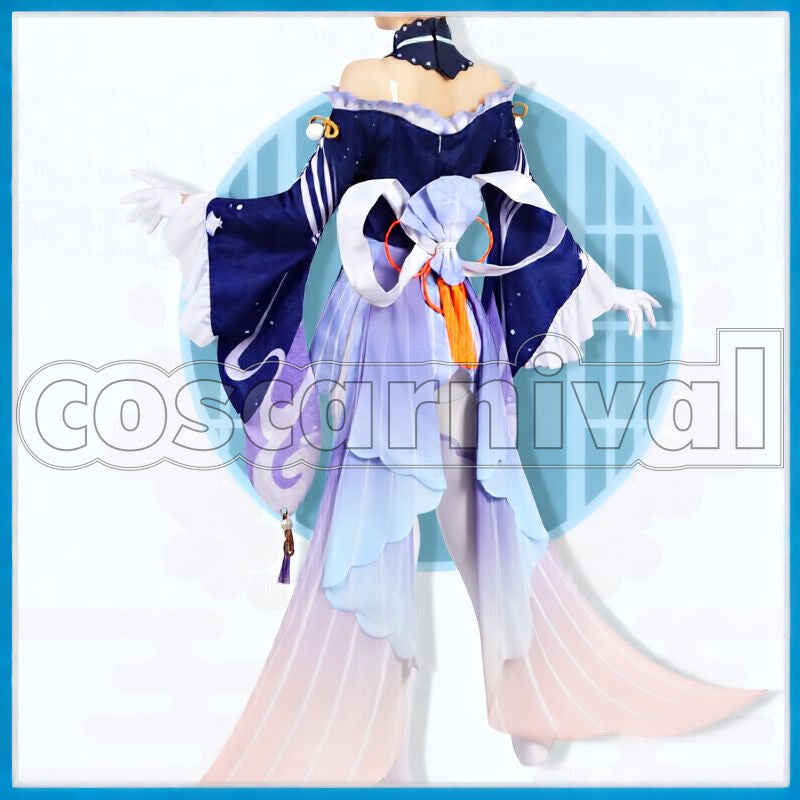 Sangonomiya Kokomi Cosplay cosplay costume from Genshin Impact, back view