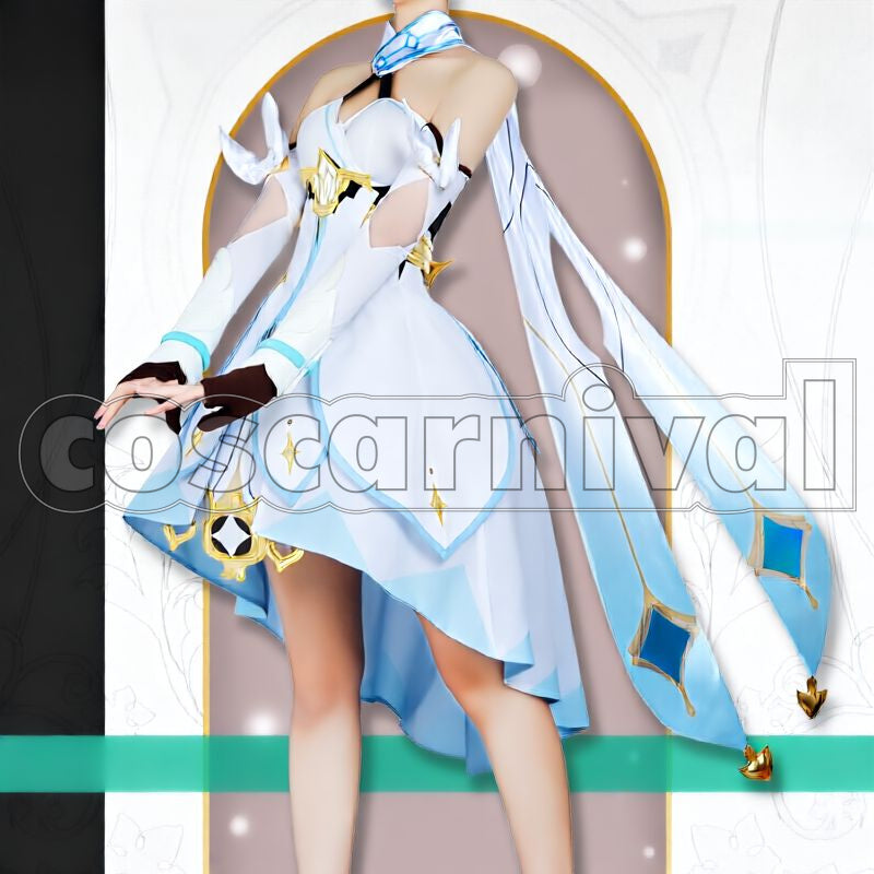 Traveler Lumine Cosplay cosplay costume from Genshin Impact, front view 3