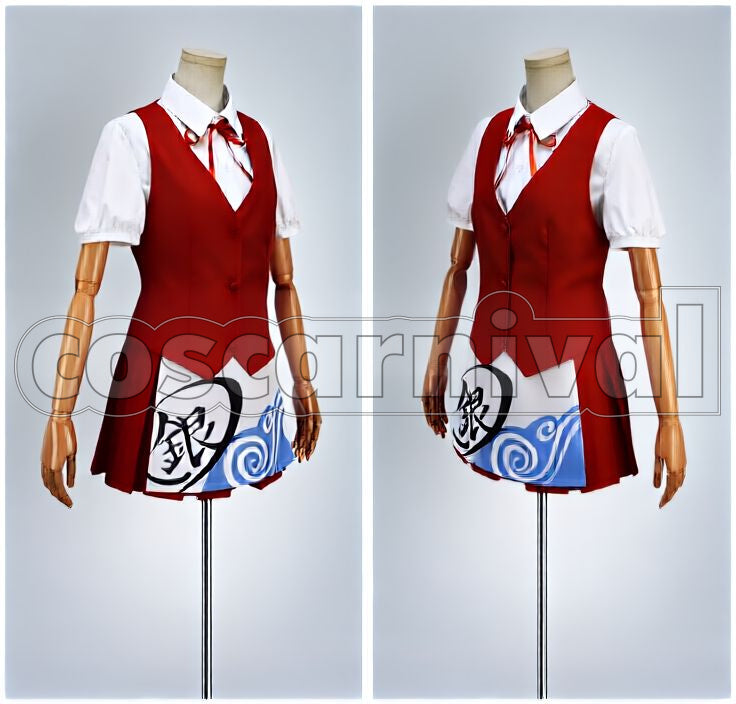 and Bar Characro feat. Gintama Kagura Waiter Cosplay cosplay costume from Gintama Cafe, front view 2